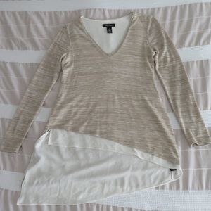 WHBM tan space dye tunic sweater, XS